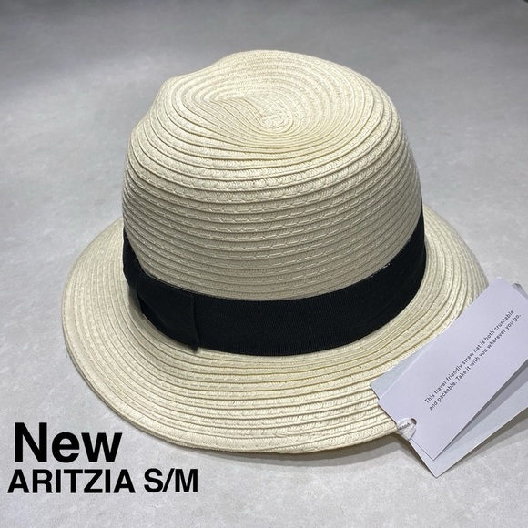 New Aritzia Azure Skies Sun straw Hat size S/M with tags white ⭐️⭐️⭐️⭐️ - Picture 3 of 14